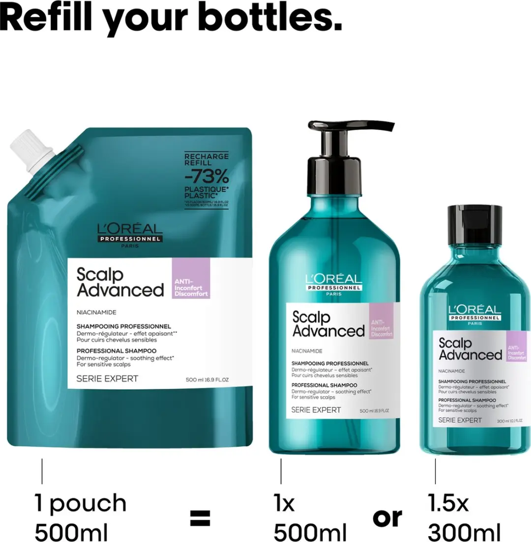 L'Oréal Professionnel Scalp Advanced Shampoo Navulverpakking 500ml