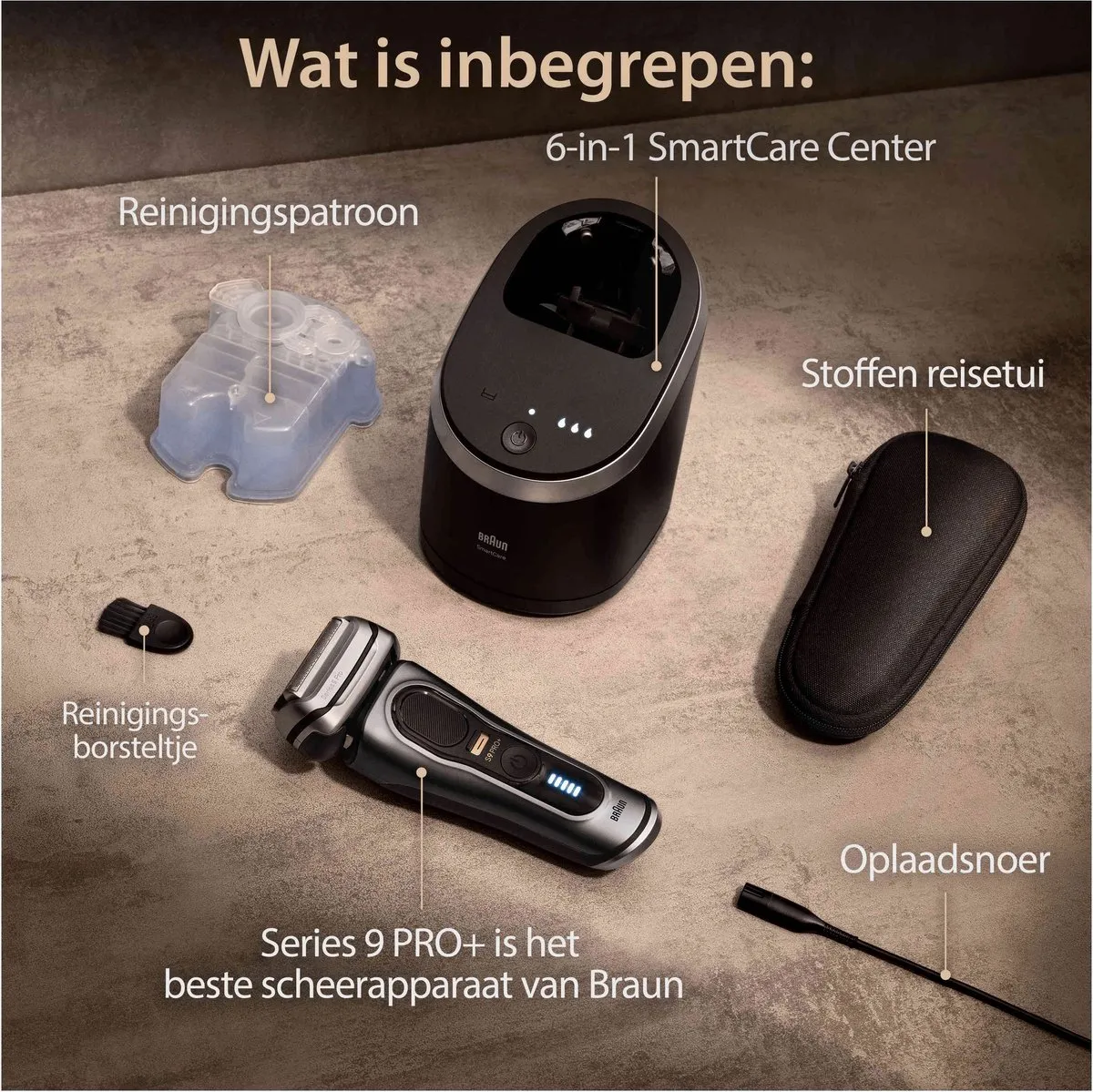 Braun Series 9 Pro+ 9565cc Elektrisch Scheerapparaat - 5 Mesjes - Grafiet