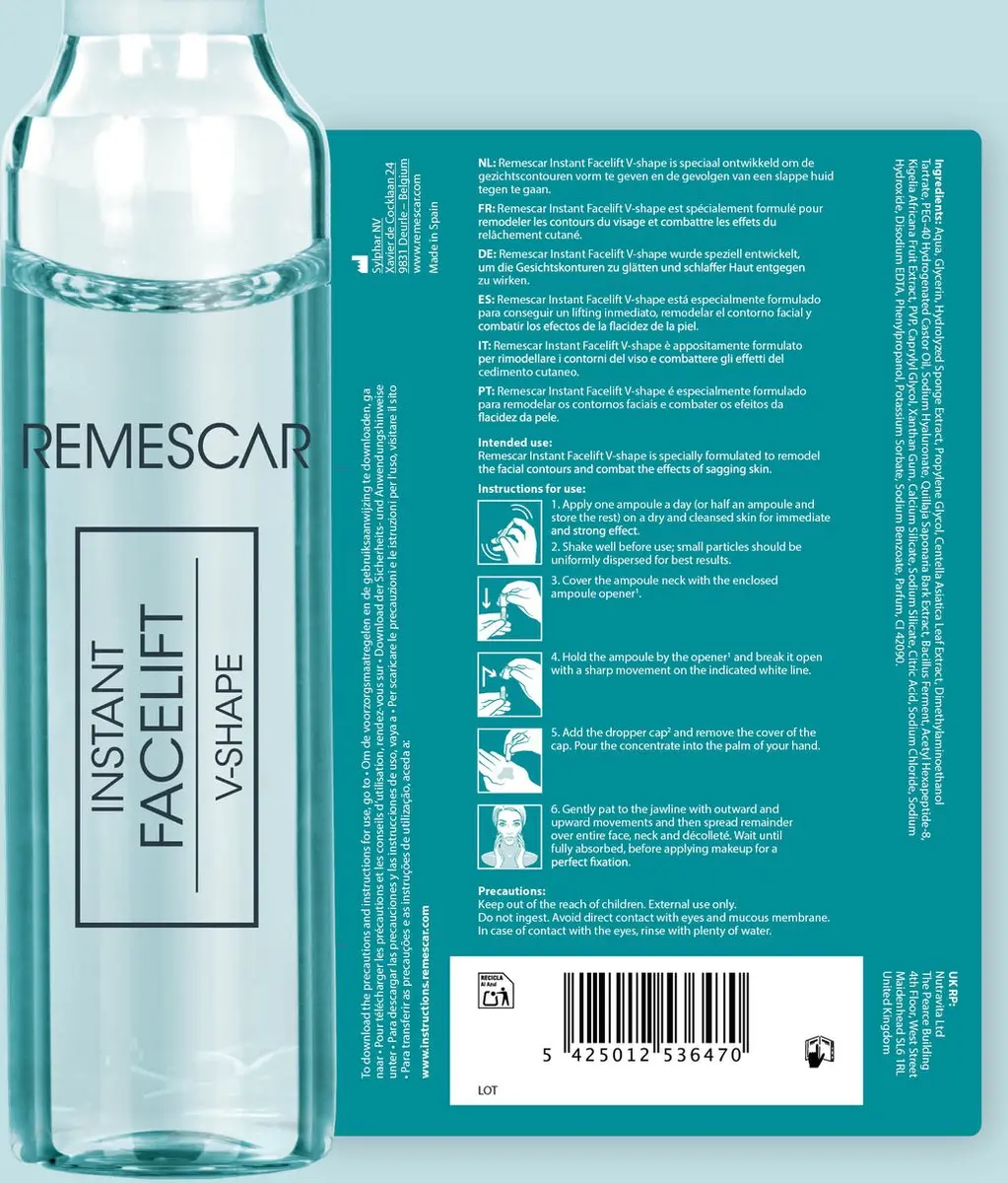 Remescar Instant Facelift V-shape Gezicht - 10ml (5x2ml)