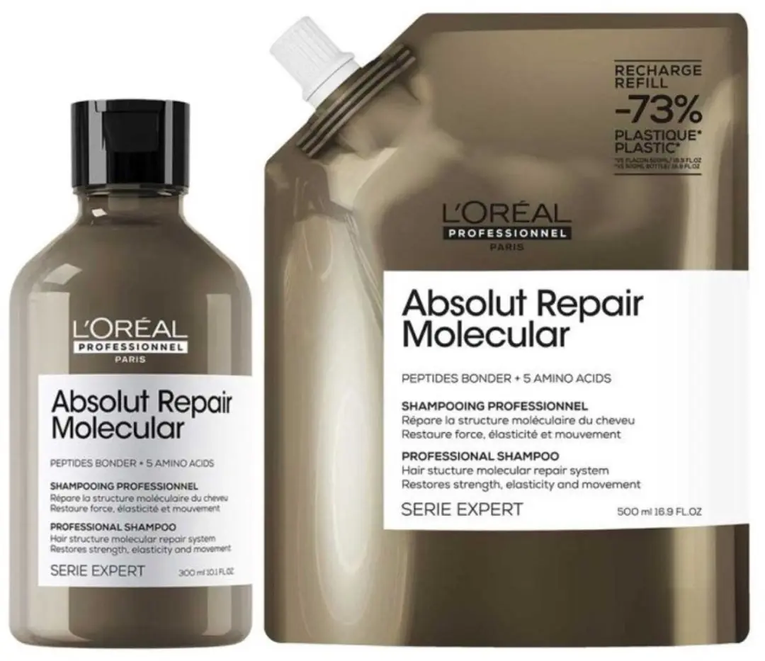L'Oréal Professionnel Absolut Repair Molecular Shampoo - 800ml (2x300+500ml)