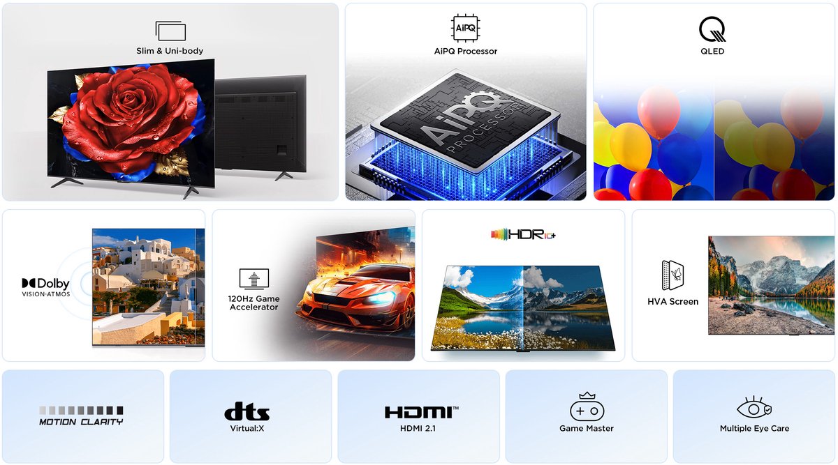 TCL P7K 55P7K tv 139,7 cm (55") 4K Ultra HD Smart TV Wifi Metallic 450 cd/m²