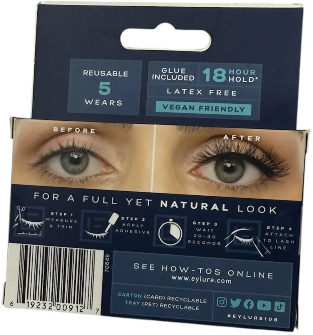 Eylure London Volume 108 Wimpers - 2 Stuks - Zwart