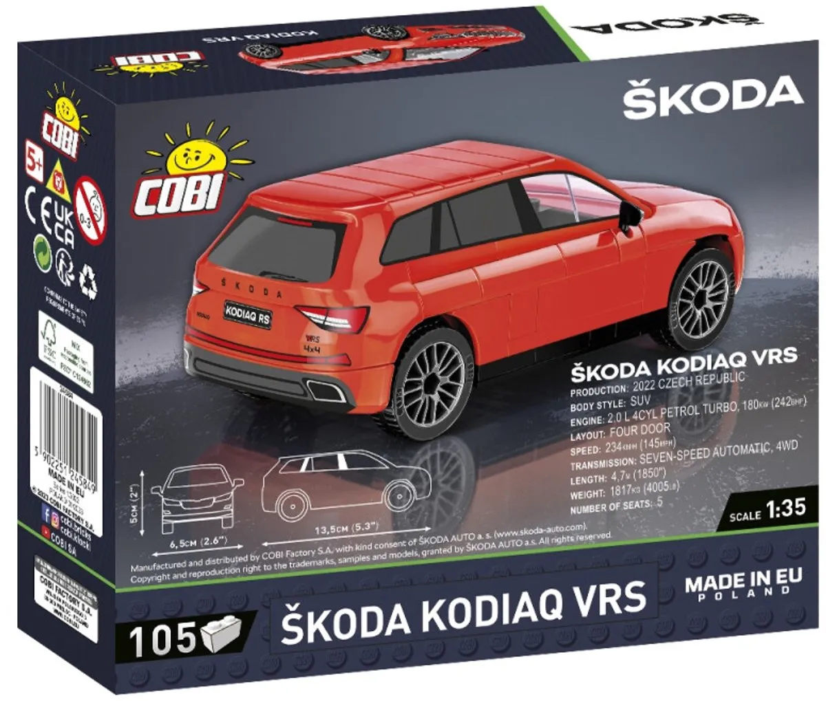Cobi Škoda Kodiaq VRS COBI-24584 - 105 Stukken - Meerkleurig