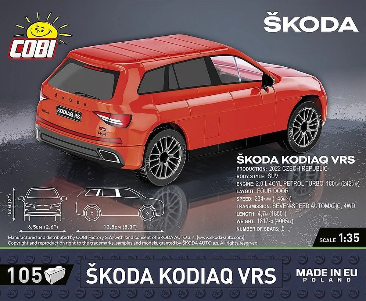 Cobi Škoda Kodiaq VRS COBI-24584 - 105 Stukken - Meerkleurig