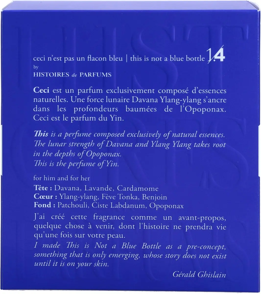Histoires de Parfums This Is Not A Blue Bottle Eau de Parfum 120ml