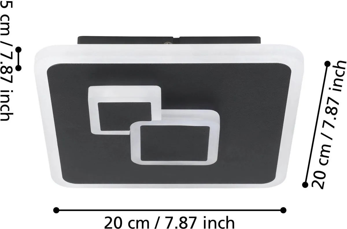 Eglo Cadegal Plafondlamp LED 20cm - Zwart/Wit - afbeelding 6 van 6