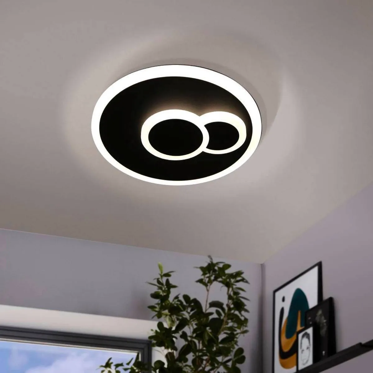 Eglo Cadegal Plafondlamp LED 20cm - Zwart/Wit