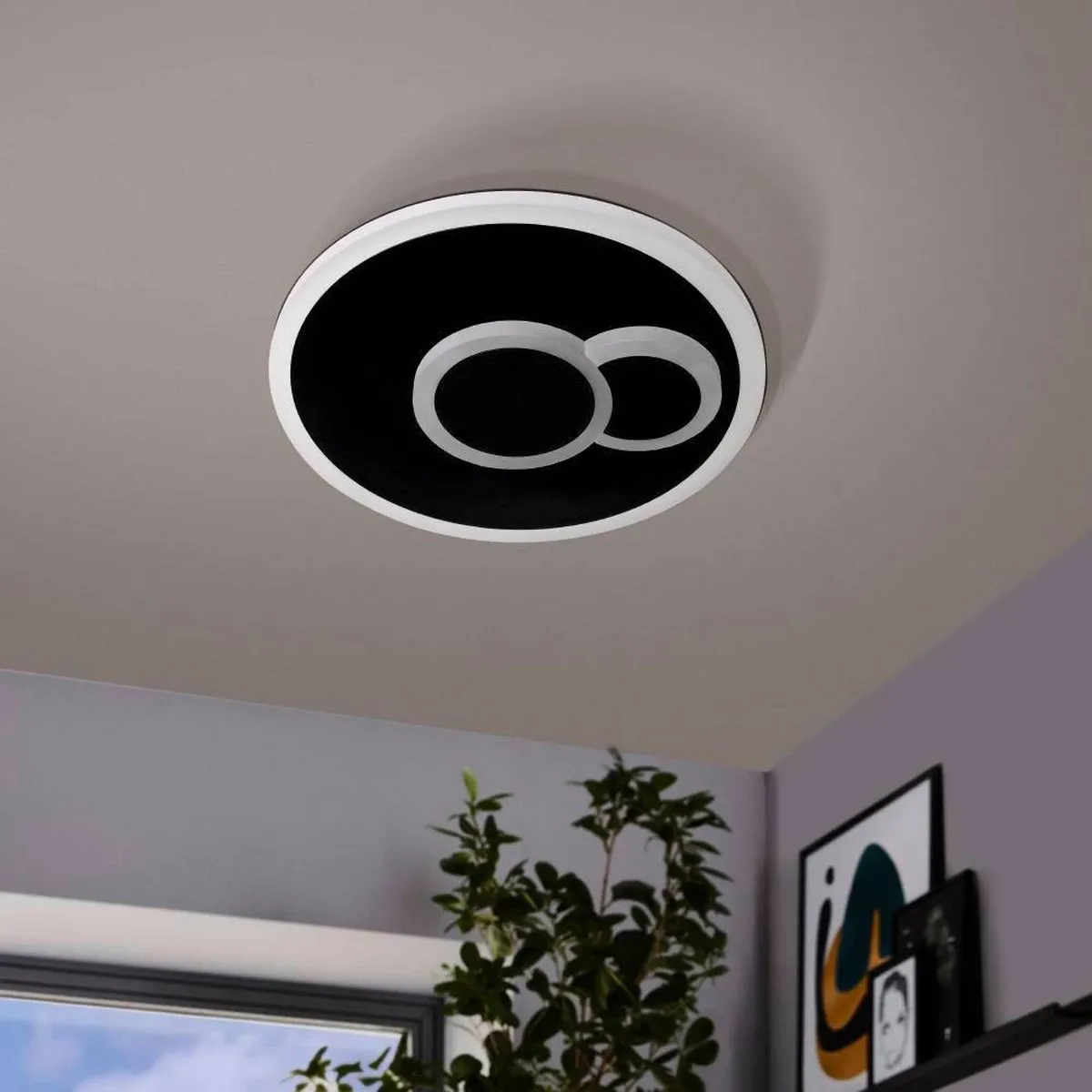 Eglo Cadegal Plafondlamp LED 20cm - Zwart/Wit