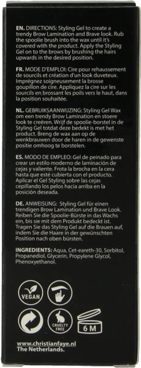 Christian Faye Styling Gel Wenkbrauwgel Clear 5g