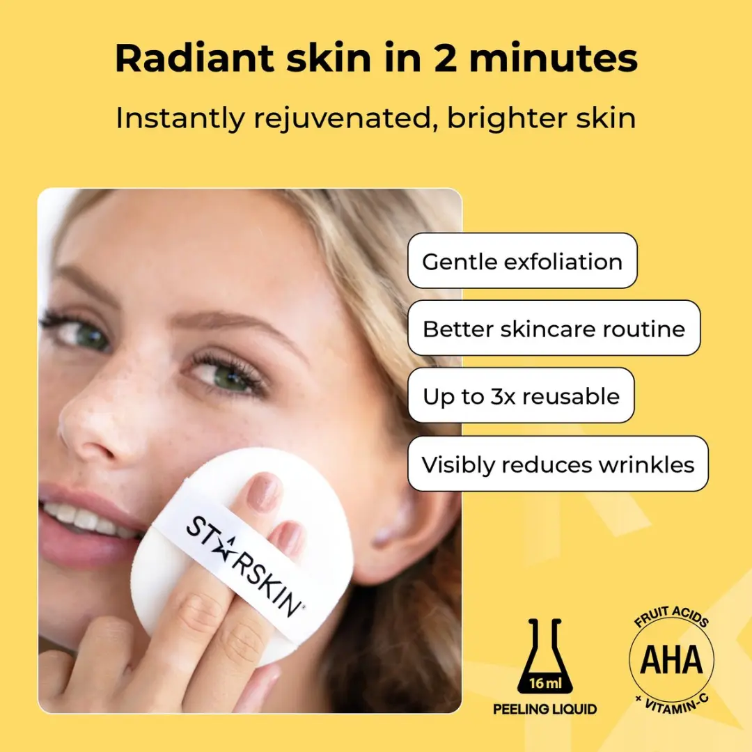 Starskin Glowstar Foaming Peeling Puff - Vitamine C & AHA - 44g