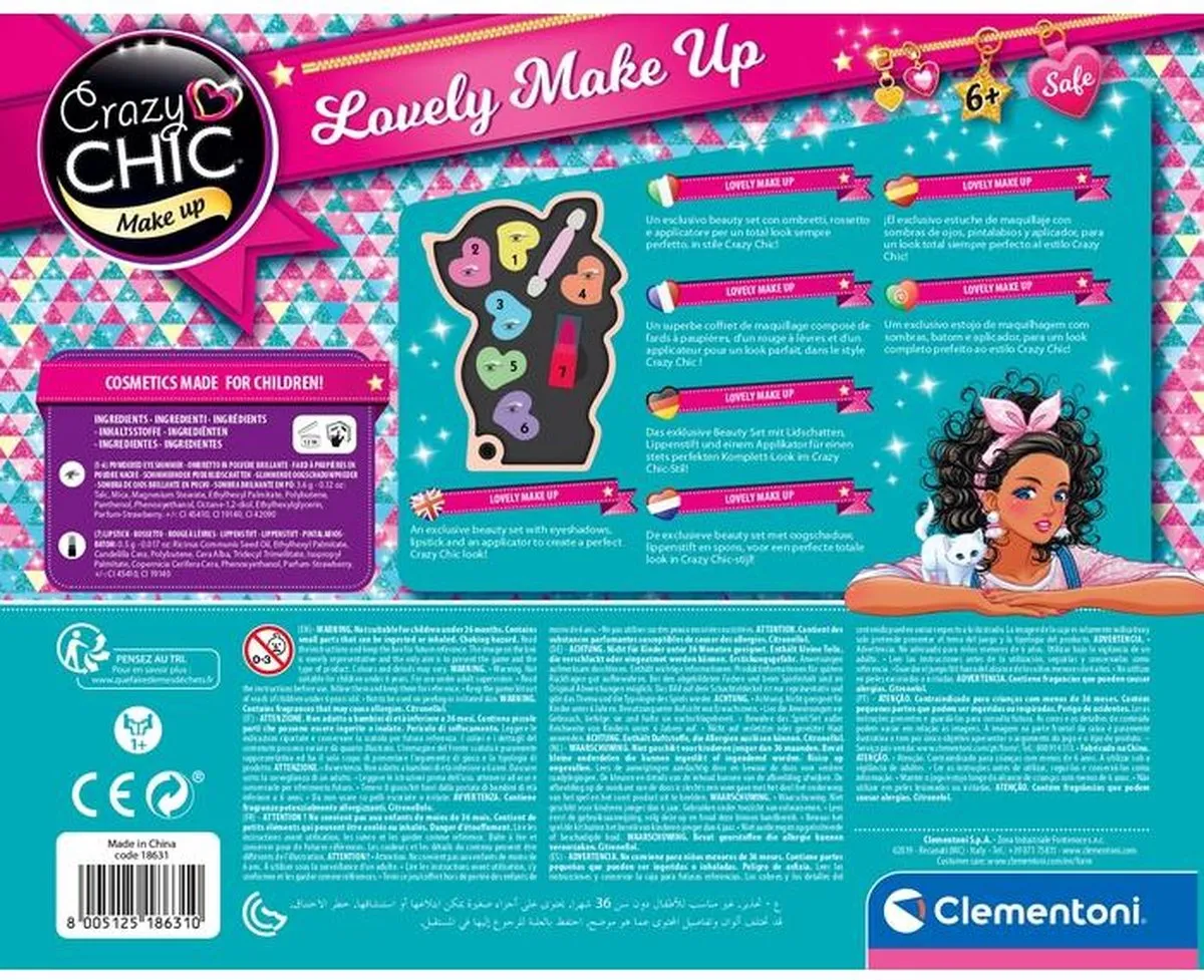 Clementoni Make-upset Crazy Chic Hertje - 9-delig