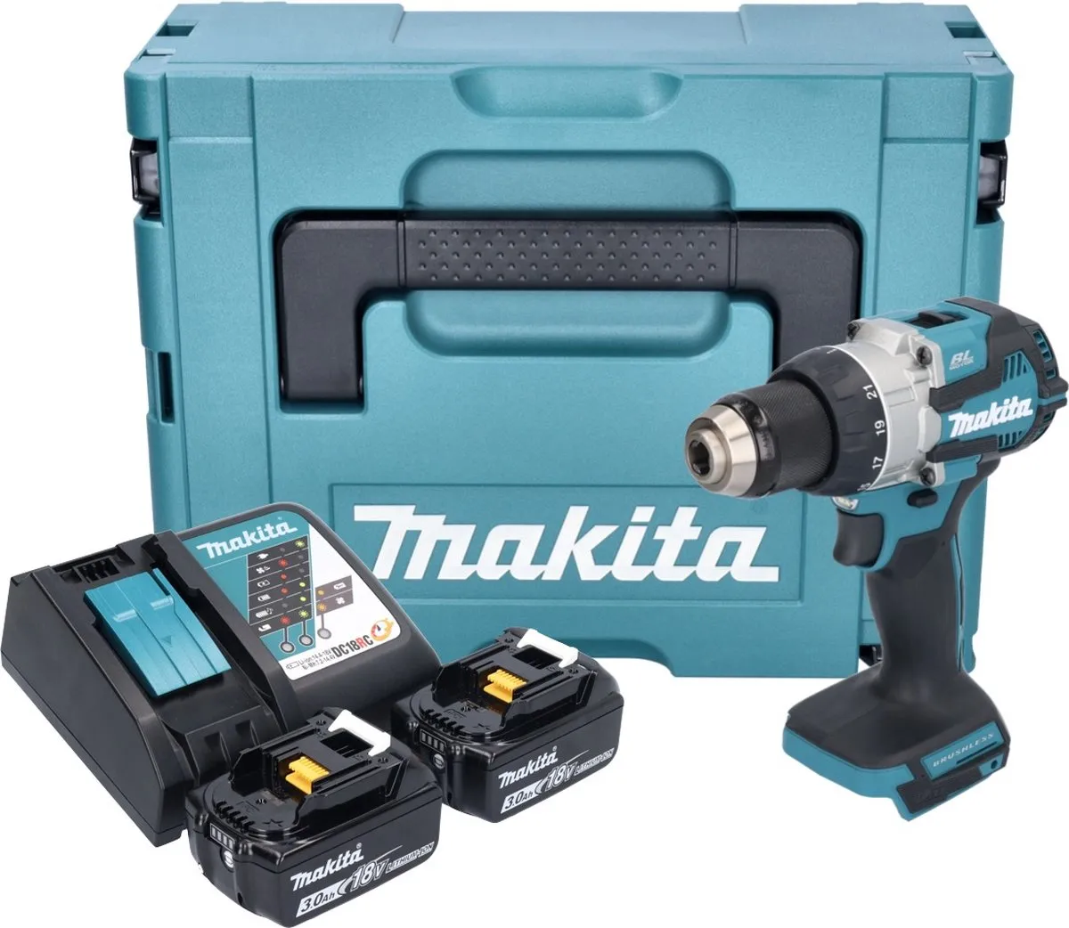 Makita DDF489RFJ Accuboormachine 18V 73Nm Borstelloos - 2x 3.0Ah + Lader - afbeelding 2 van 5