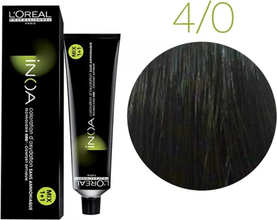 L'Oréal Professionnel Inoa 60 GR 4.0 Haarkleur - 60ml - Zwart