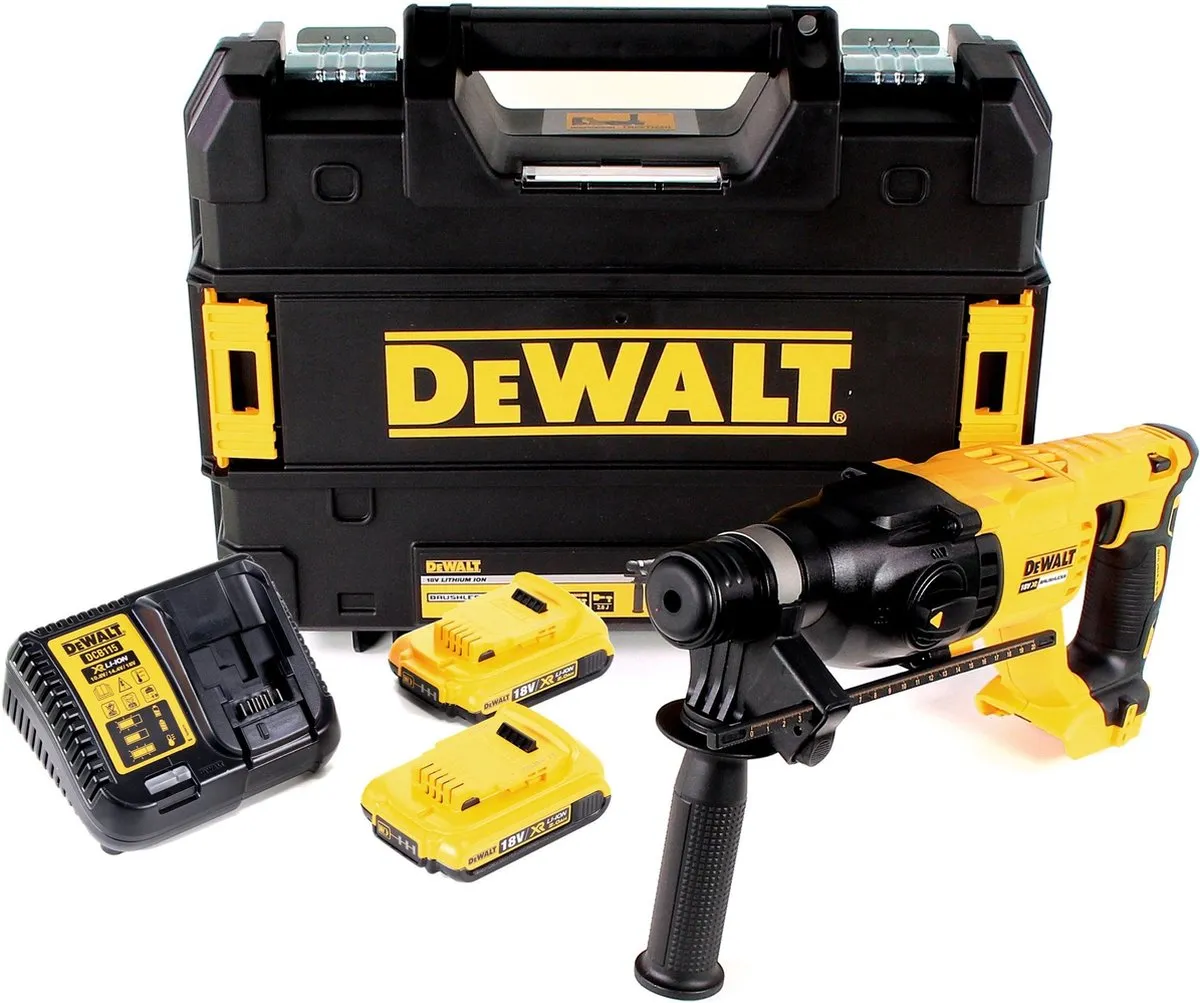 DeWalt DCH 133 D2 Accu Combihamer 18V 2.6J SDS-plus - 2x 2.0Ah + Lader + TSTAK - afbeelding 2 van 5