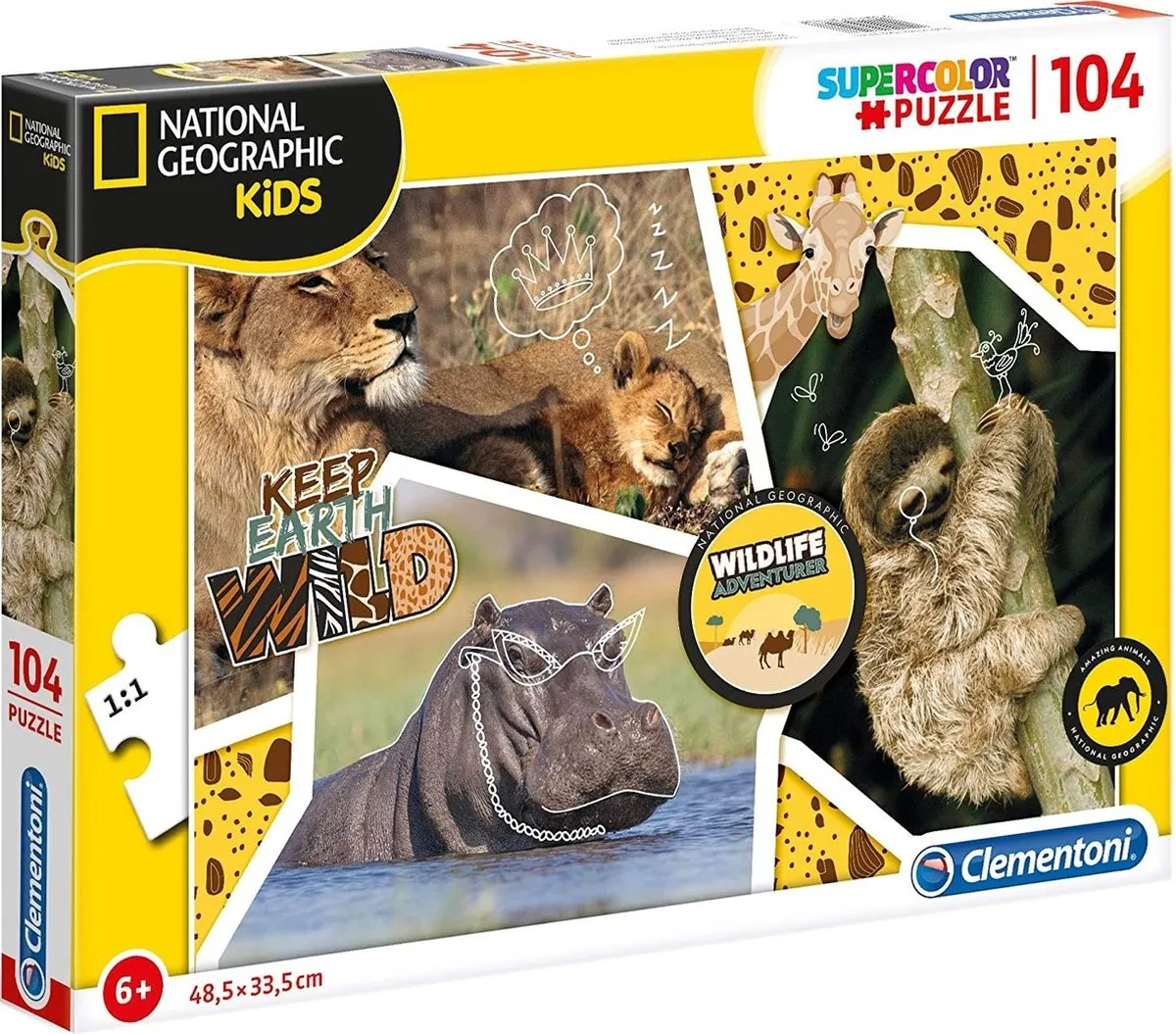 Clementoni National Geographic Wildlife Legpuzzel 104 Stuks