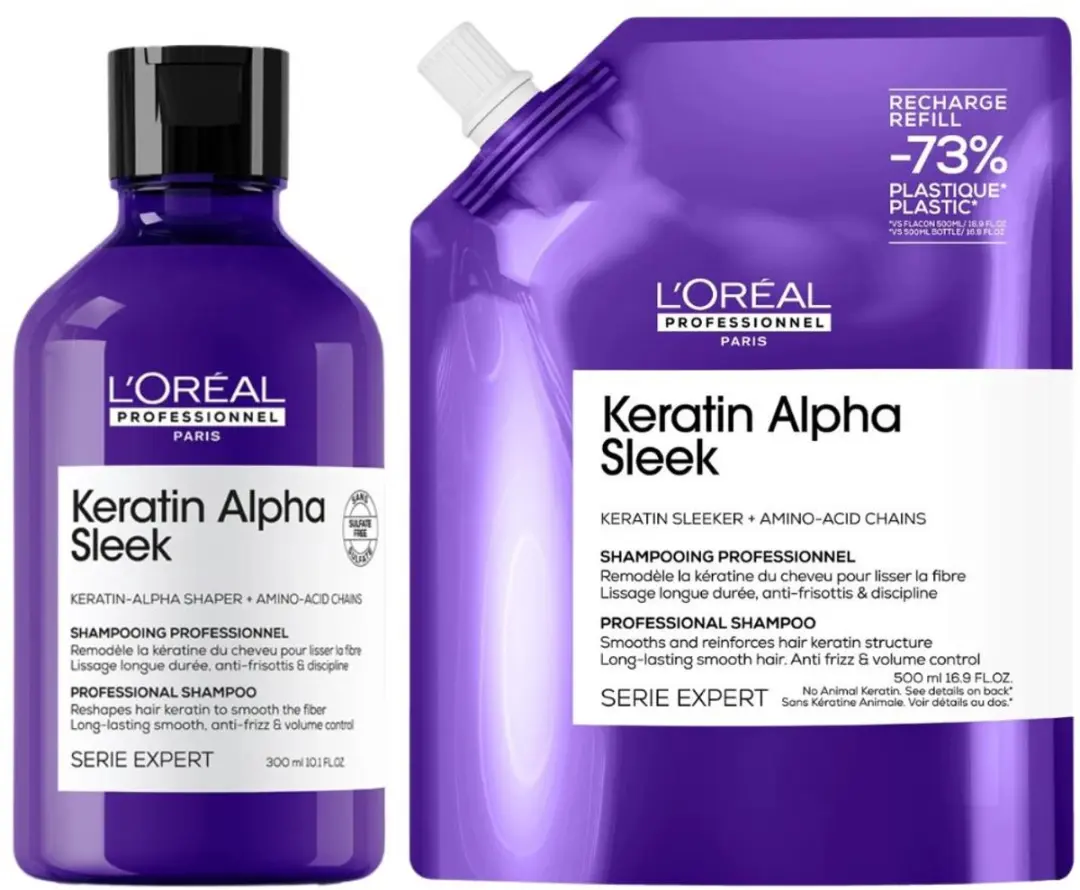 L'Oréal Professionnel Keratin Alpha Sleek Shampoo Set 800ml