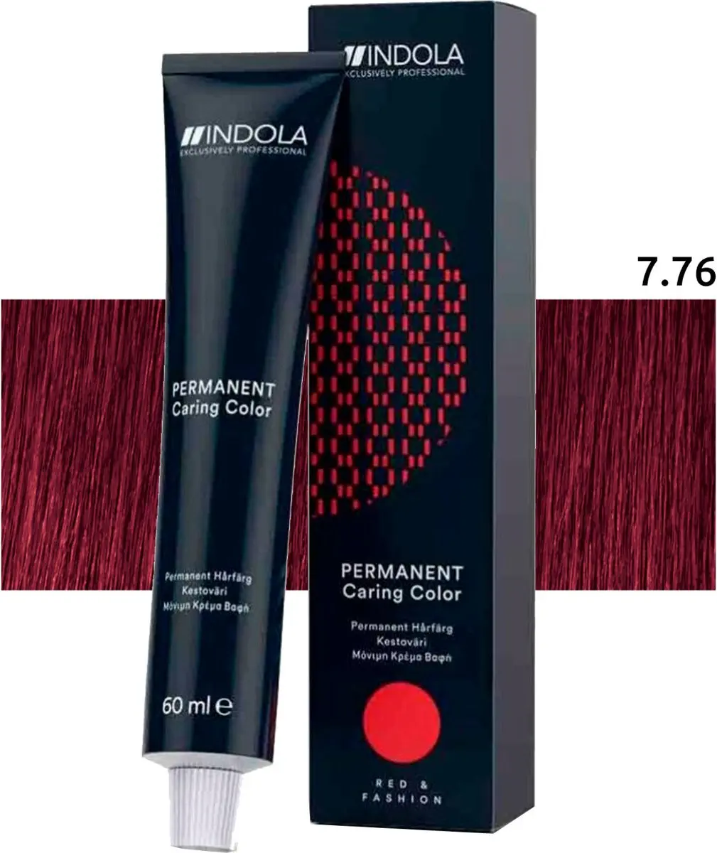 Indola Profession Permanent Caring Color 7.76 Rood 60ml