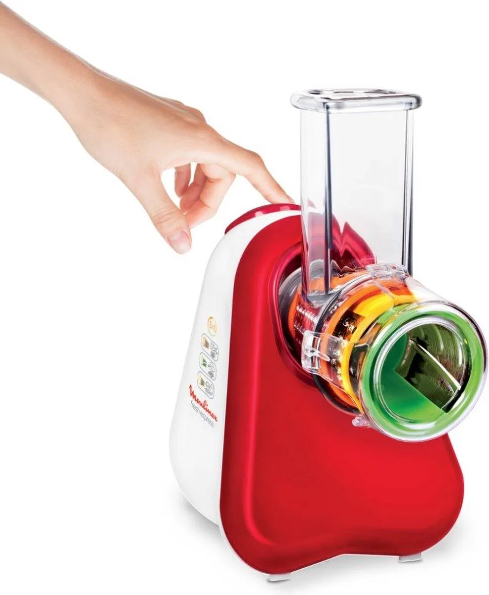 Moulinex Fresh Express DJ753510 Snij- en raspapparaat - 200W - Rood