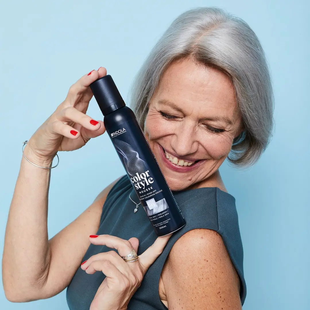 Indola Color Style Mousse Pearl Grey 200ml - afbeelding 6 van 6