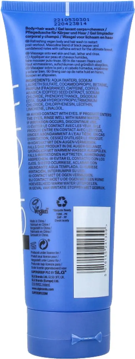 Superdry Sport Body+Hair Wash RE:start 250ml