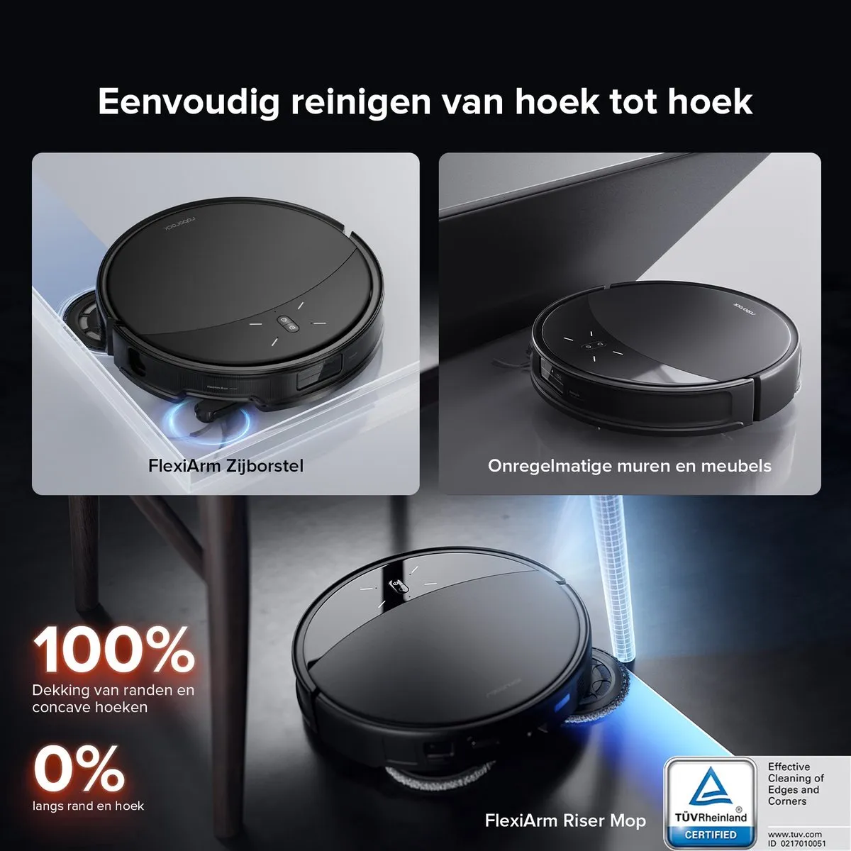 Roborock Saros 10R Robotstofzuiger - 22000Pa - Zwart
