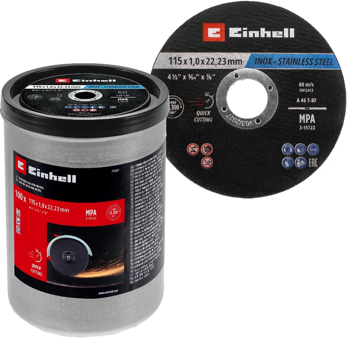 Einhell 711527 Doorslijpschijfset 115mm