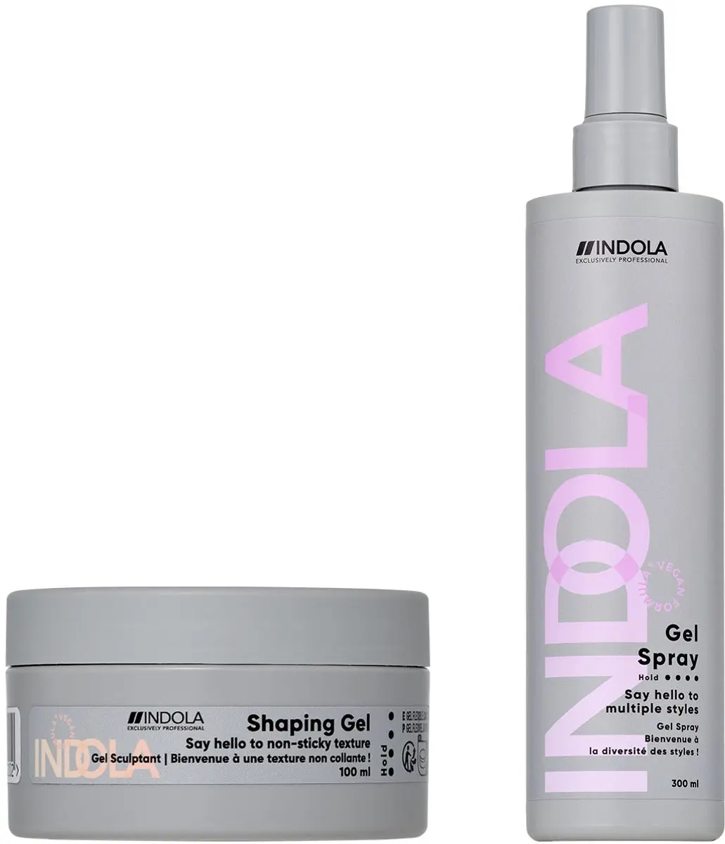 Indola Slickback Essentials Shaping Gel & Finishing Gel Spray