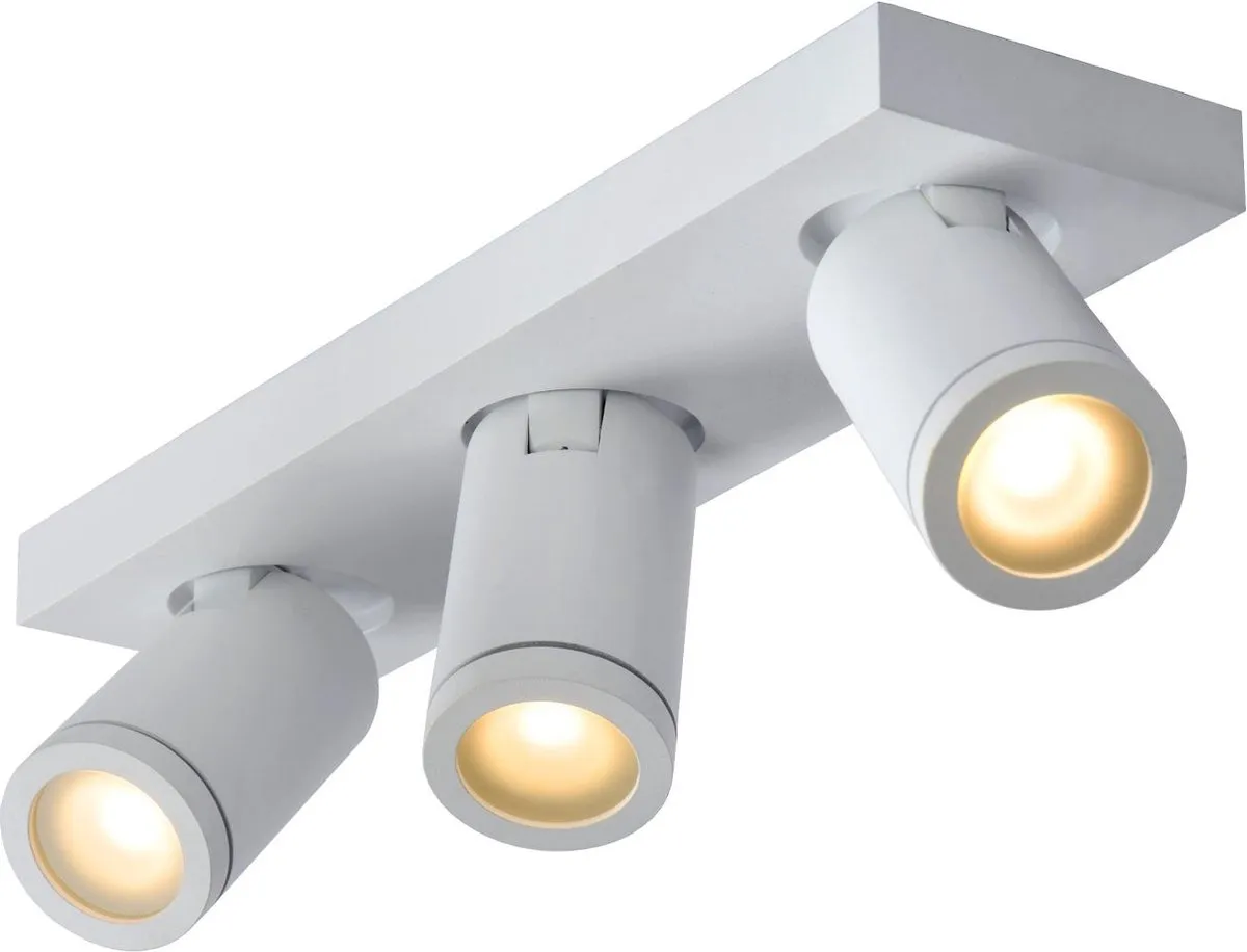 Lucide Taylor Plafondspot LED 3x5W 2200K/3000K - IP44 Wit