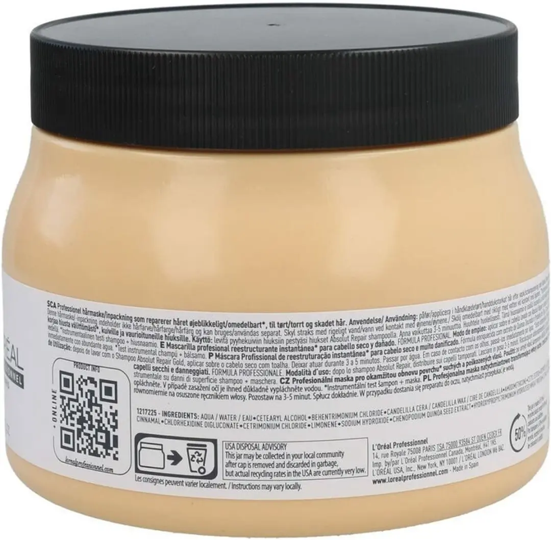 L'Oréal Professionnel Absolut Repair Gold Quinoa Maske 500ml - afbeelding 2 van 5