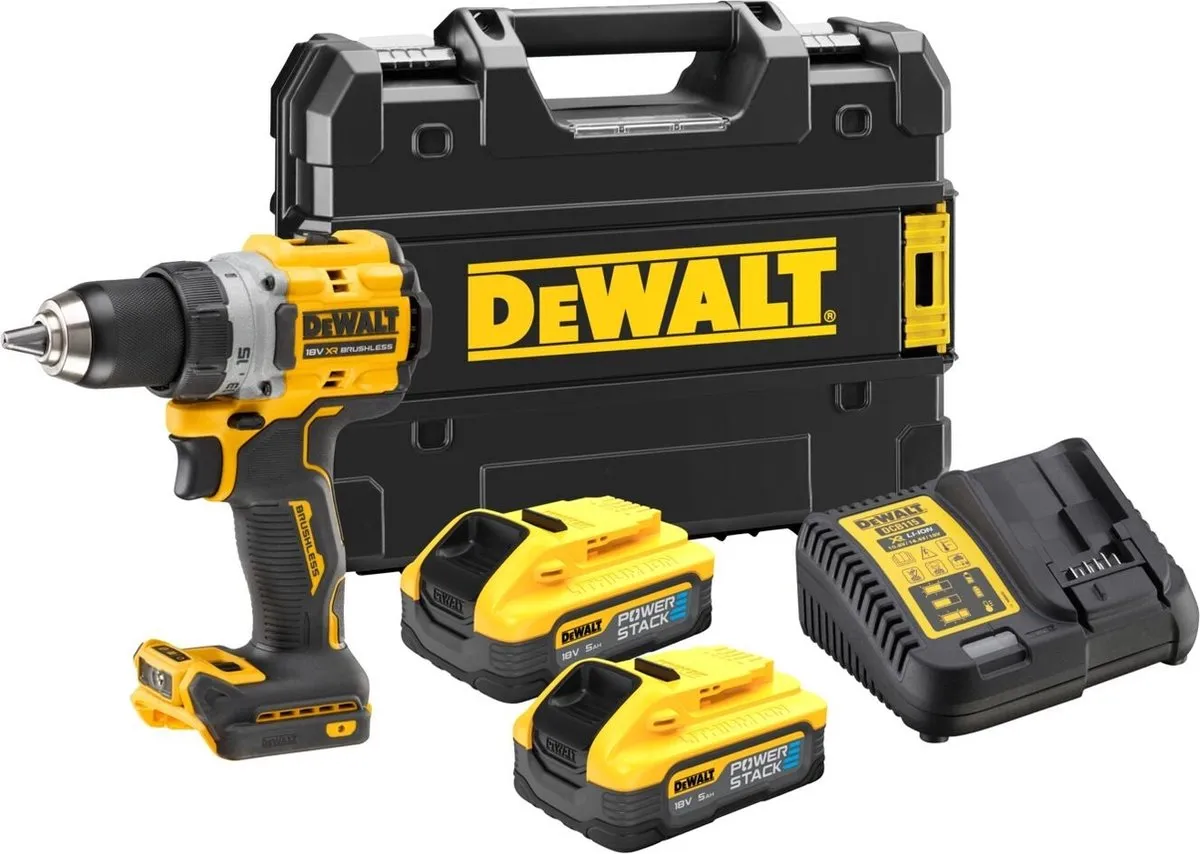 DeWalt DCD800H2T Schroef-/boormachine 18V XR - 2x Powerstack - TSTAK