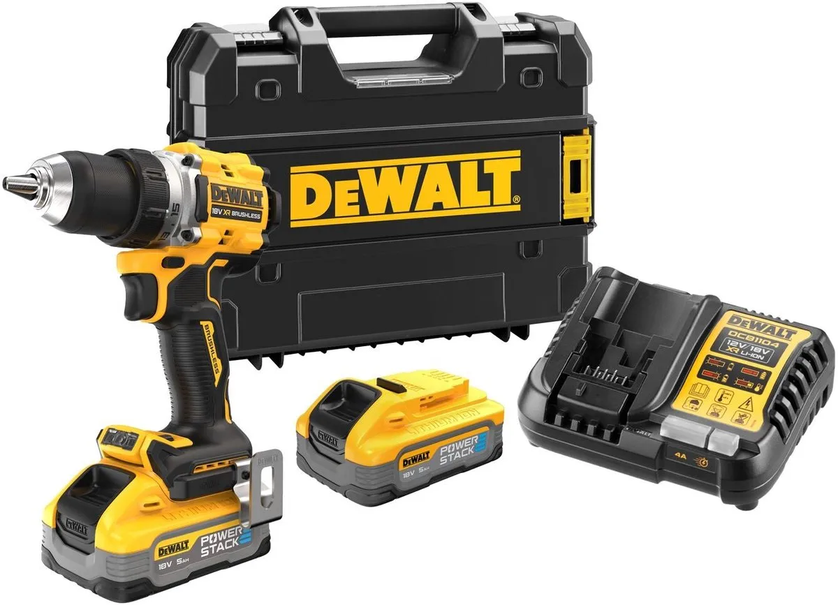 DeWalt DCD800H2T Schroef-/boormachine 18V XR - 2x Powerstack - TSTAK