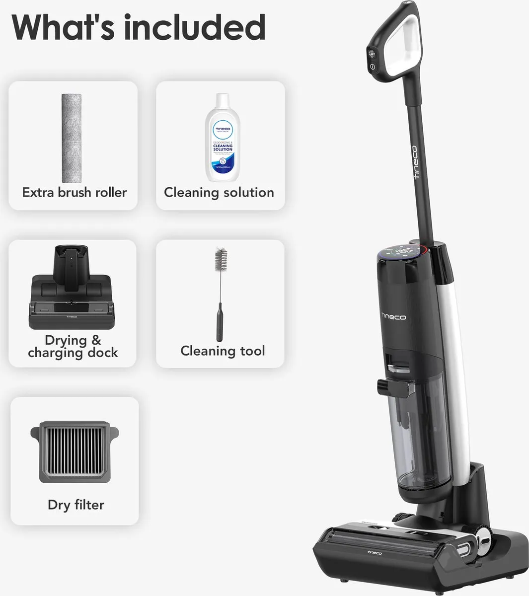 Tineco Floor One S7 Flashdry Pet - Vloerreiniger - draadloos - Stofzuigt en dweilt en droogt harde vloeren tegelijkertijd - 40 min accuduur