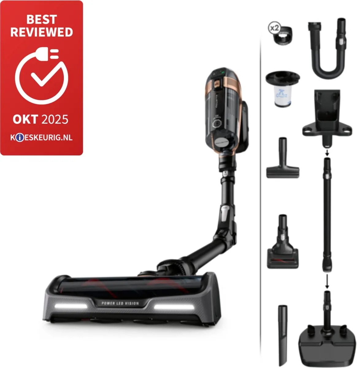 Rowenta X-Force Flex RH99F1WO Steelstofzuiger - 230 Airwatts - Zwart/Koper