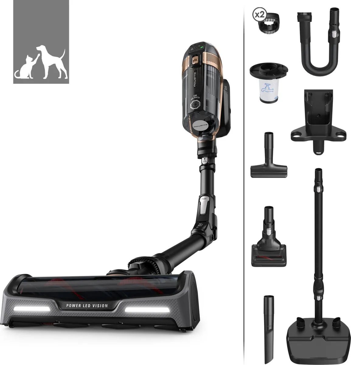 Rowenta X-Force Flex RH99F1WO Steelstofzuiger - 230 Airwatts - Zwart/Koper - afbeelding 6 van 6