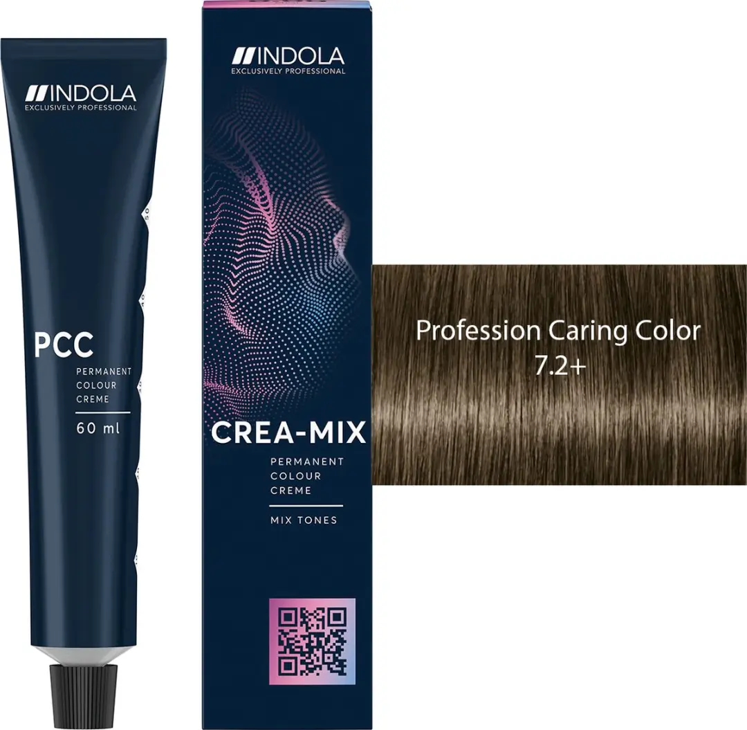 Indola Profession Caring Color 7.2+ Permanent Haarkleur 60ml - Zwart