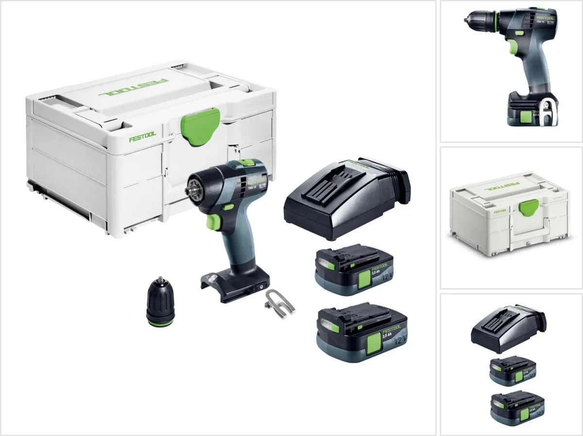 Festool TXS 12 2,5-Plus Accu Schroefboormachine 12V - 2x Accu 2,5Ah