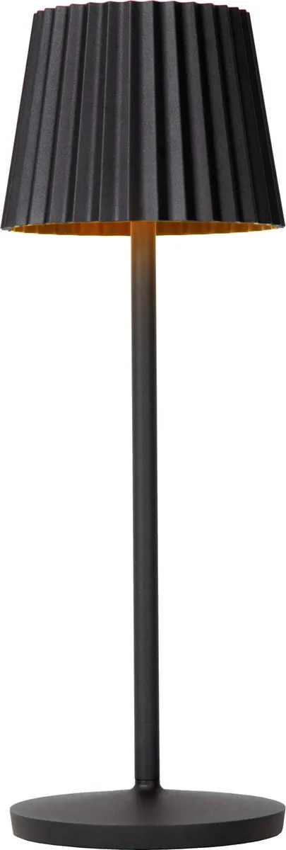 Lucide Justine Oplaadbare Tafellamp - 2W 2700K - IP54 - Zwart