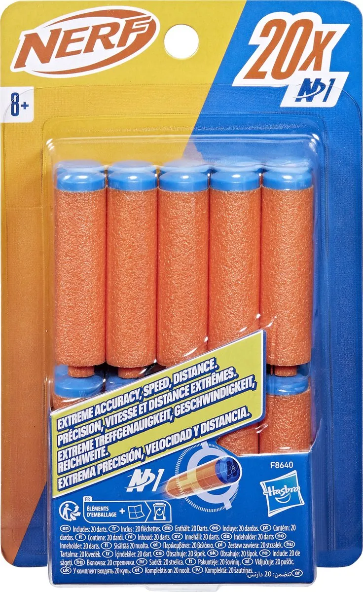 Nerf N1 Refillpack F8640 - 20 Pijltjes - Oranje