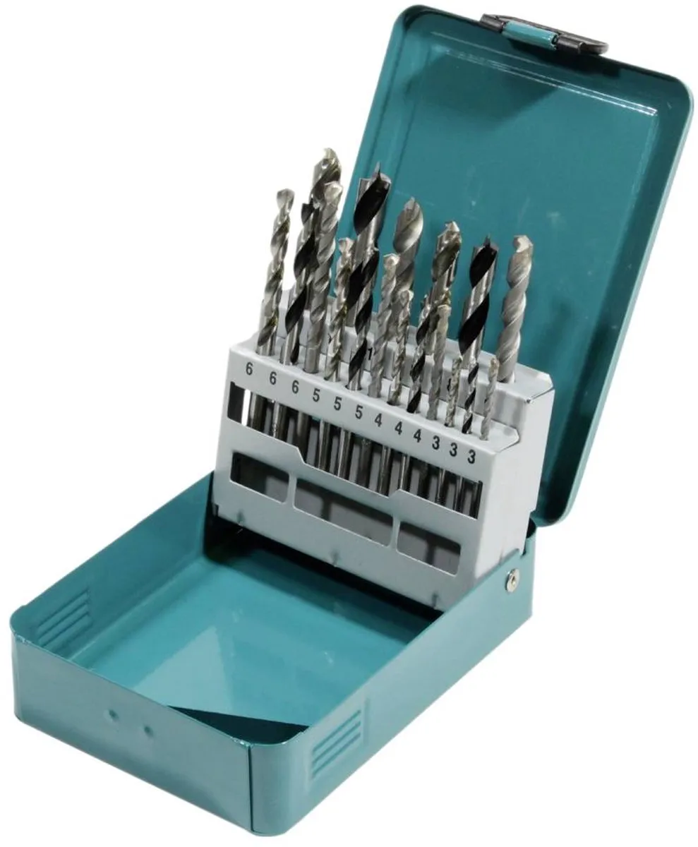 Makita D-46202 Borenset Hout Metaal Steen - 18-delig