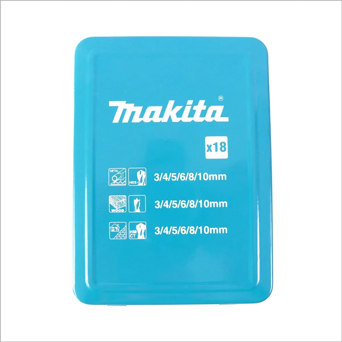 Makita D-46202 Borenset Hout Metaal Steen - 18-delig