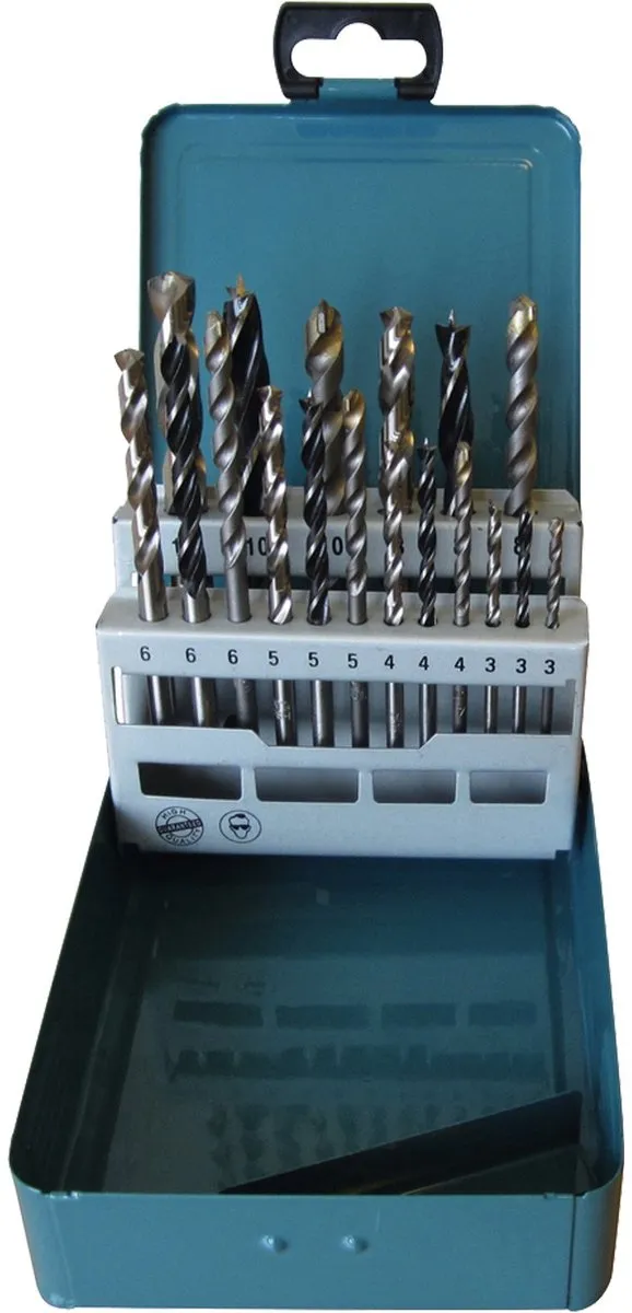 Makita D-46202 Borenset Hout Metaal Steen - 18-delig