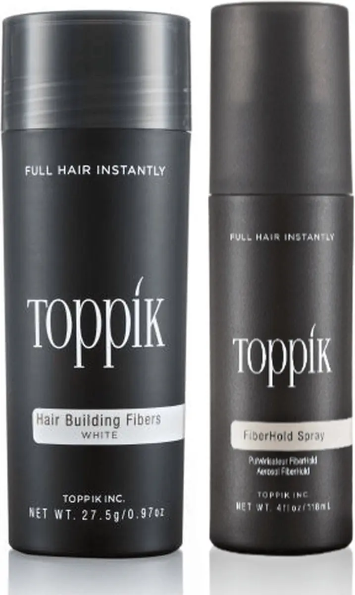 Toppik Hair Fibers Wit + Fiberhold Spray