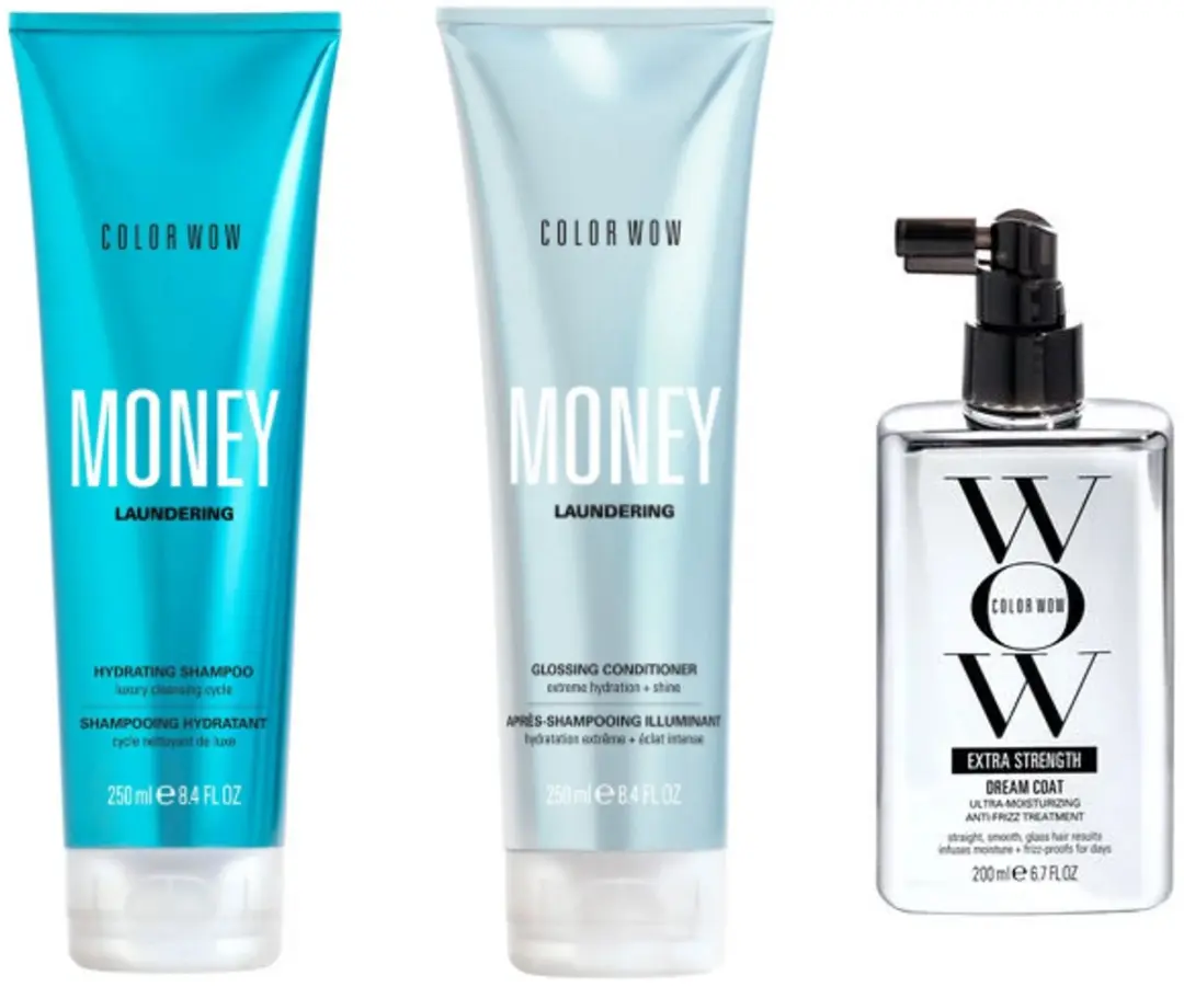 Color Wow Trio Geldwassen Hydraterende Shampoo 250ml + Glossing Conditioner 250ml + Extra Strength Dream Coat 200ml
