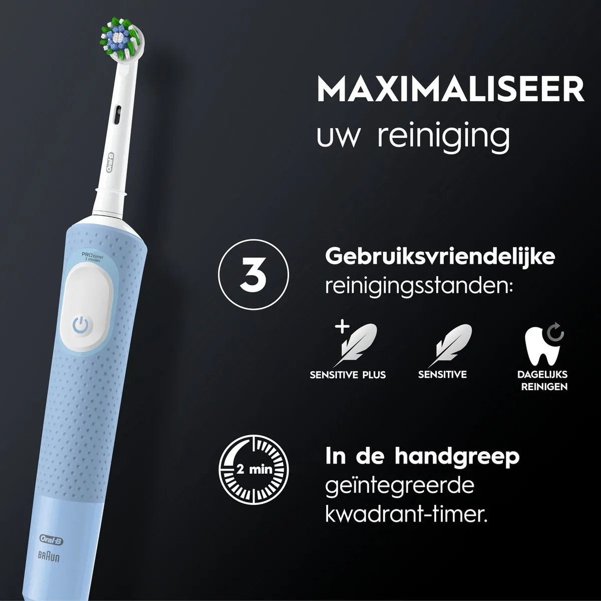 Oral-B Vitality Pro Elektrische Tandenborstel - Blauw - afbeelding 6 van 6