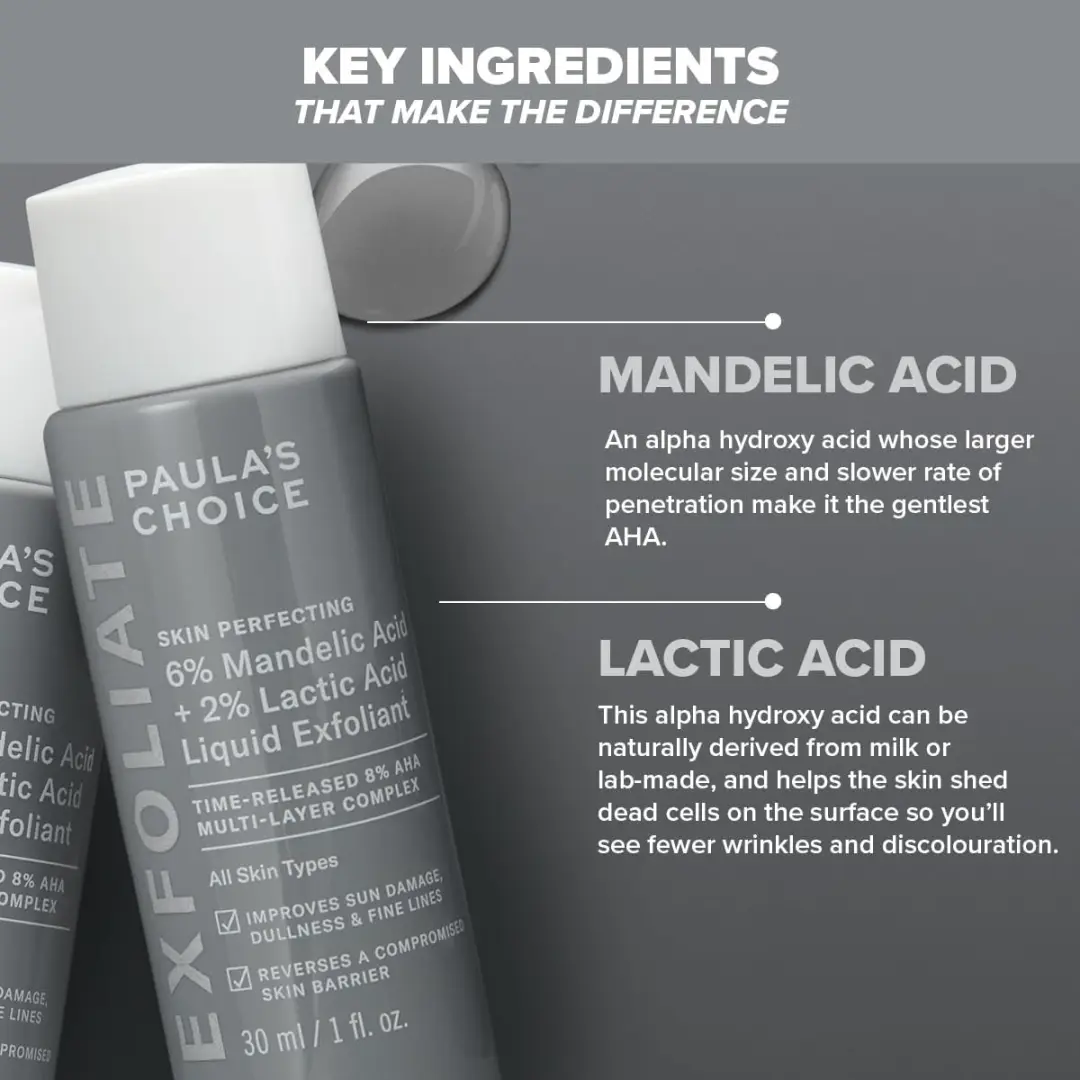 Paula's Choice SKIN PERFECTING AHA 6% Mandelzuur + 2% Melkzuur Gezicht Exfoliant 30ml - afbeelding 6 van 6