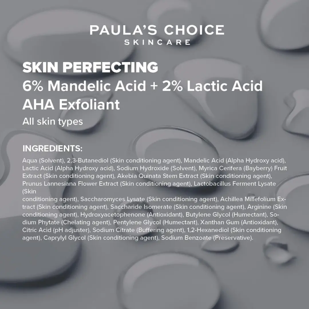 Paula's Choice SKIN PERFECTING AHA 6% Mandelzuur + 2% Melkzuur Gezicht Exfoliant 30ml