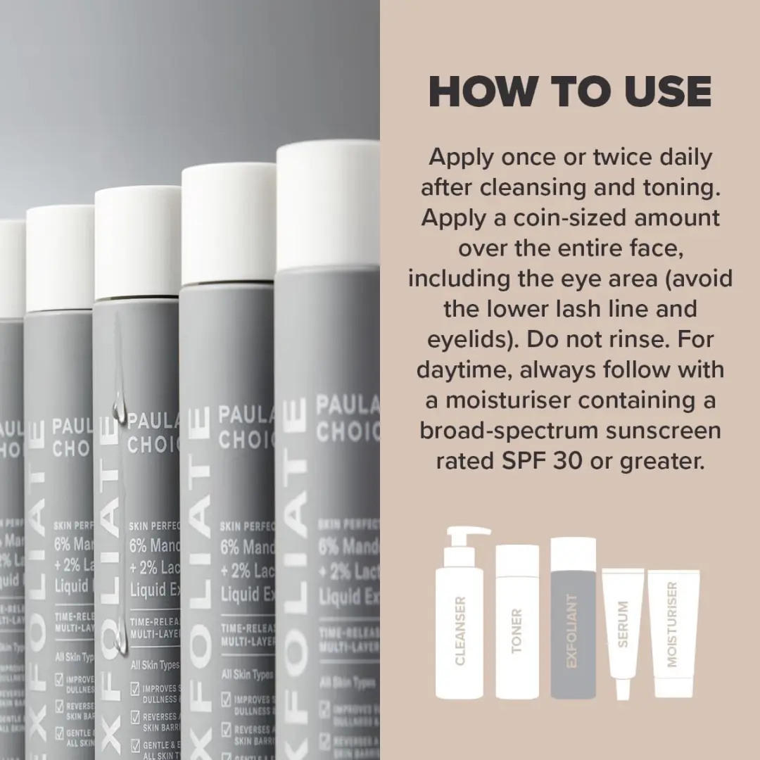 Paula's Choice SKIN PERFECTING AHA 6% Mandelzuur + 2% Melkzuur Gezicht Exfoliant 30ml