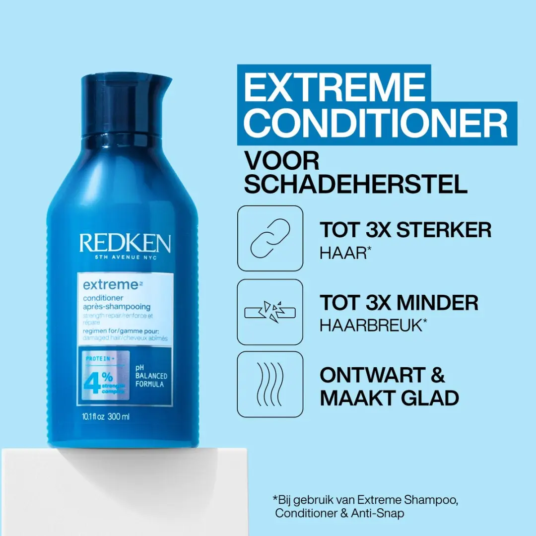 Redken Extreme Duo Beschadigd Haar - Shampoo & Conditioner 300ml + One United 30ml