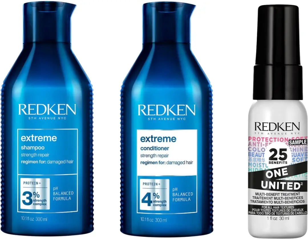 Redken Extreme Duo Beschadigd Haar - Shampoo & Conditioner 300ml + One United 30ml