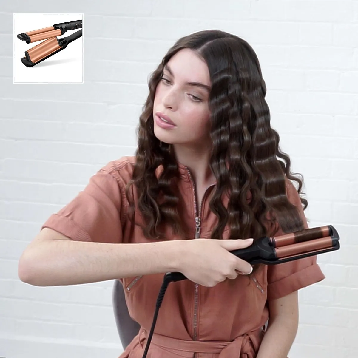 Babyliss Deep Waves W2447E Krultang 49mm - 160-200°C - Zwart
